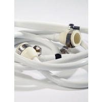 Single Clamp on White with 2.0m Hose & Screw End Attachment