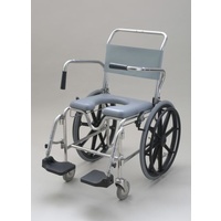 Aspire Transporter Commode Chair - 46cm - Footplates (Self Propelled) (Padded seat to be purchased separately)