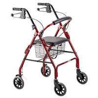 Days Economy Rollator 6" with Basket - Red